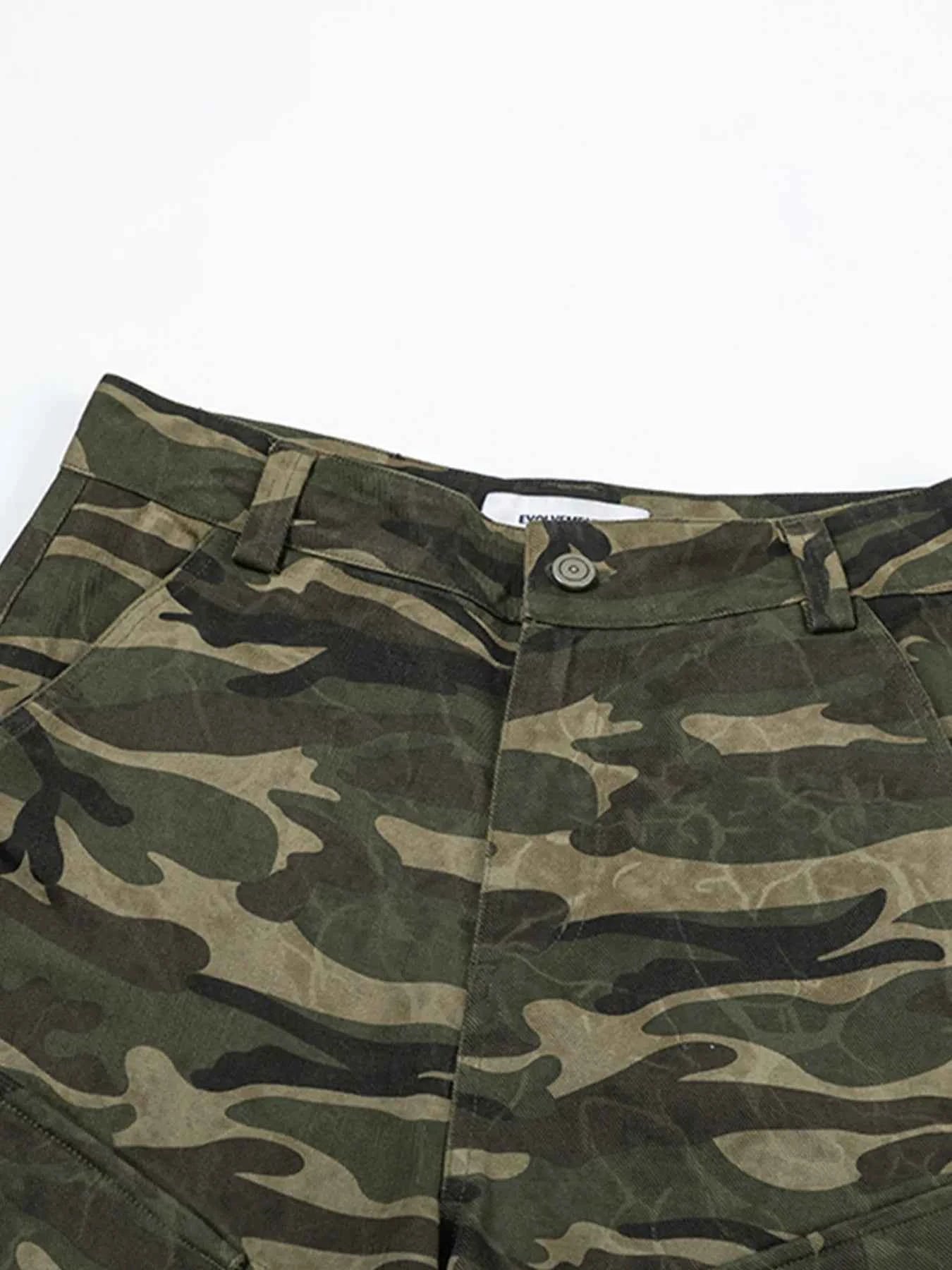 Men's Wide Leg Camouflage Cargo Pants