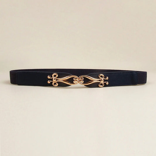 Dressy Alloy Buckle Elastic Belt — square view — Livostyle