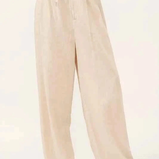 High-Rise Wide Leg Linen Blended Pants — square view — Livostyle