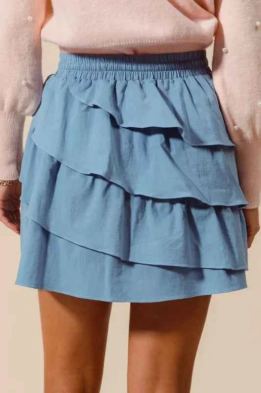 SO ME Asymmetrical Ruffled Game Day Skirt