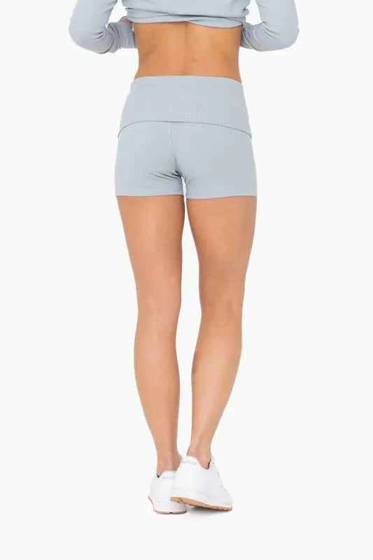 MONO B Ribbed Foldover Waist Shorts