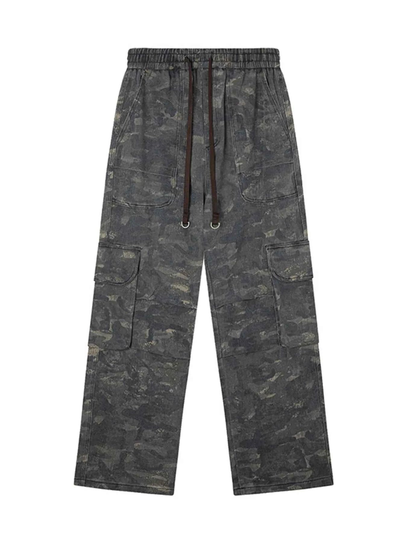 Men's Camouflage Cargo Drawstring Pants