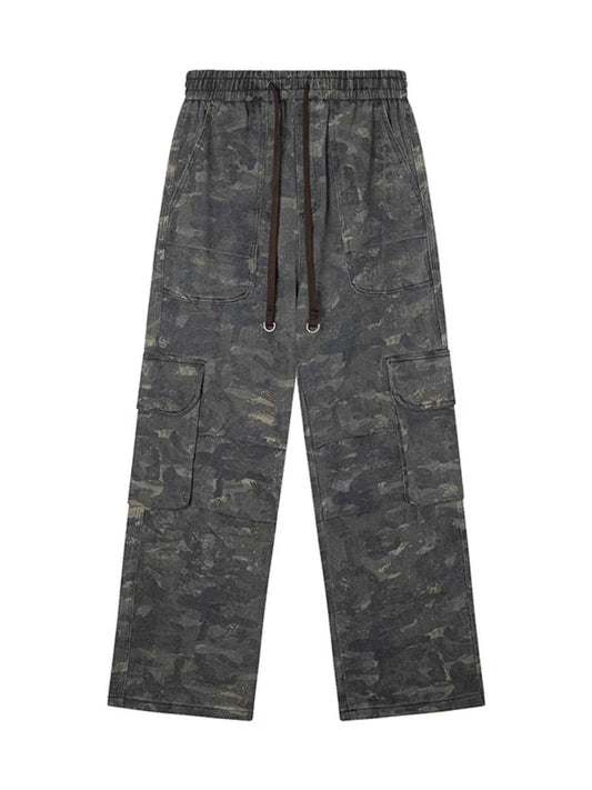 Men's Camouflage Cargo Drawstring Pants