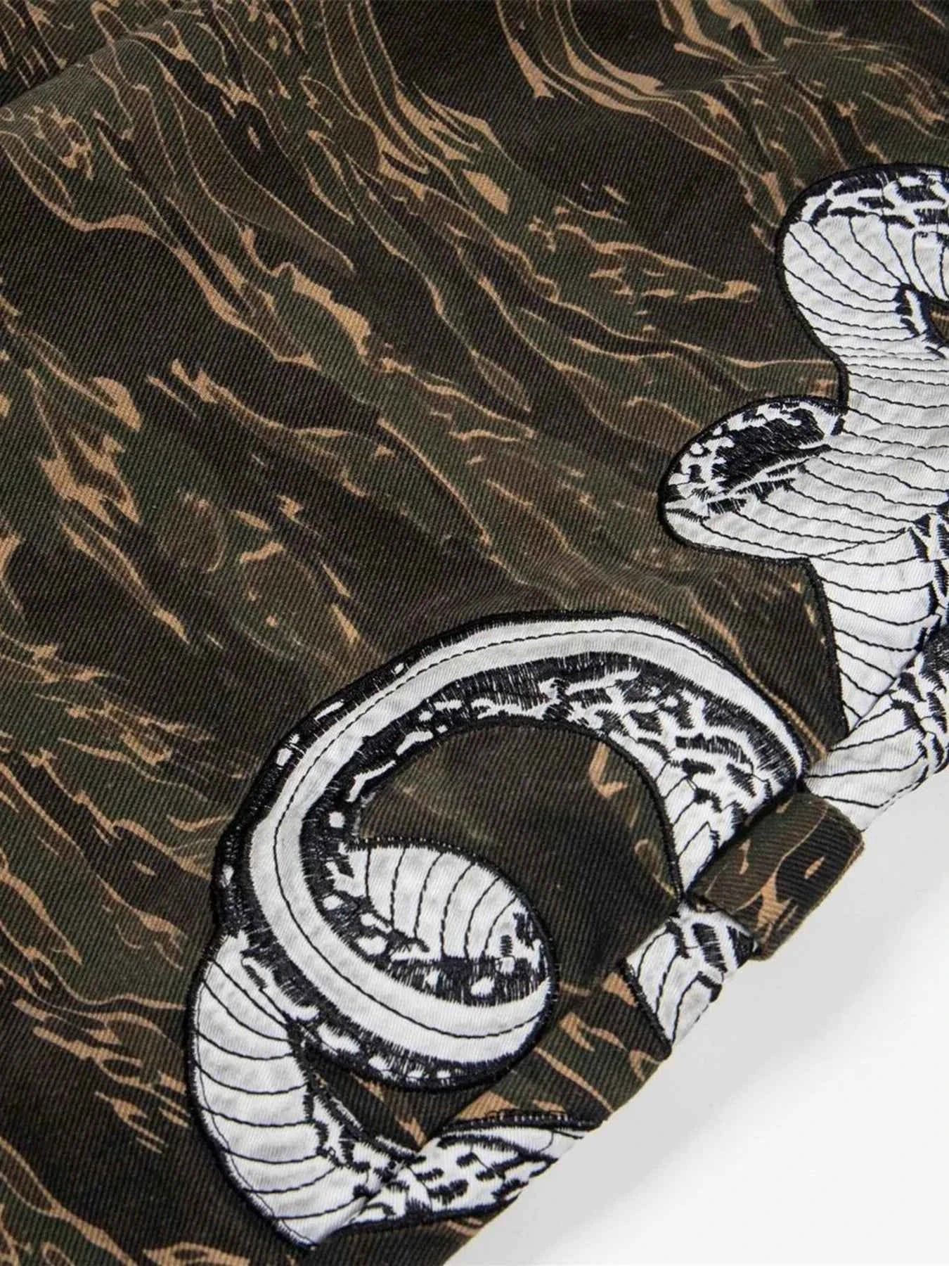 Men's Snake Camouflage Loose Fit Pants