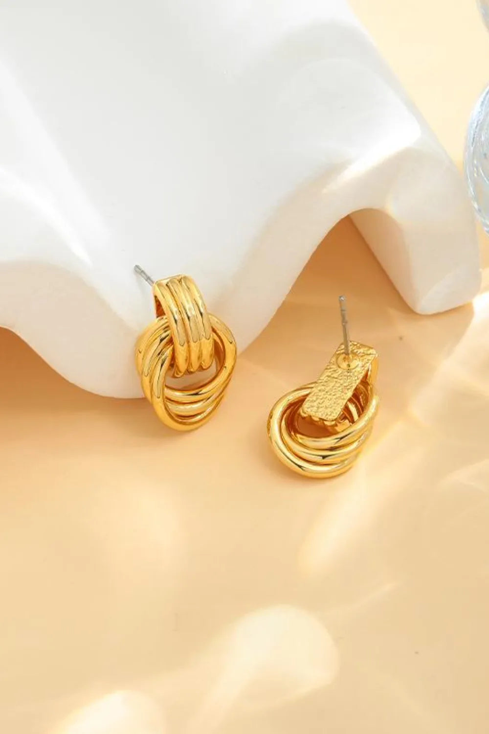 Gold-Plated Knotted Stud Earrings — Livostyle