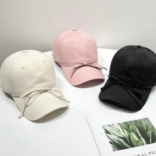 Bow Solid Color Baseball Cap — square view — Livostyle