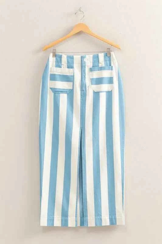 HYFVE Striped Pocket Detail Maxi Skirt