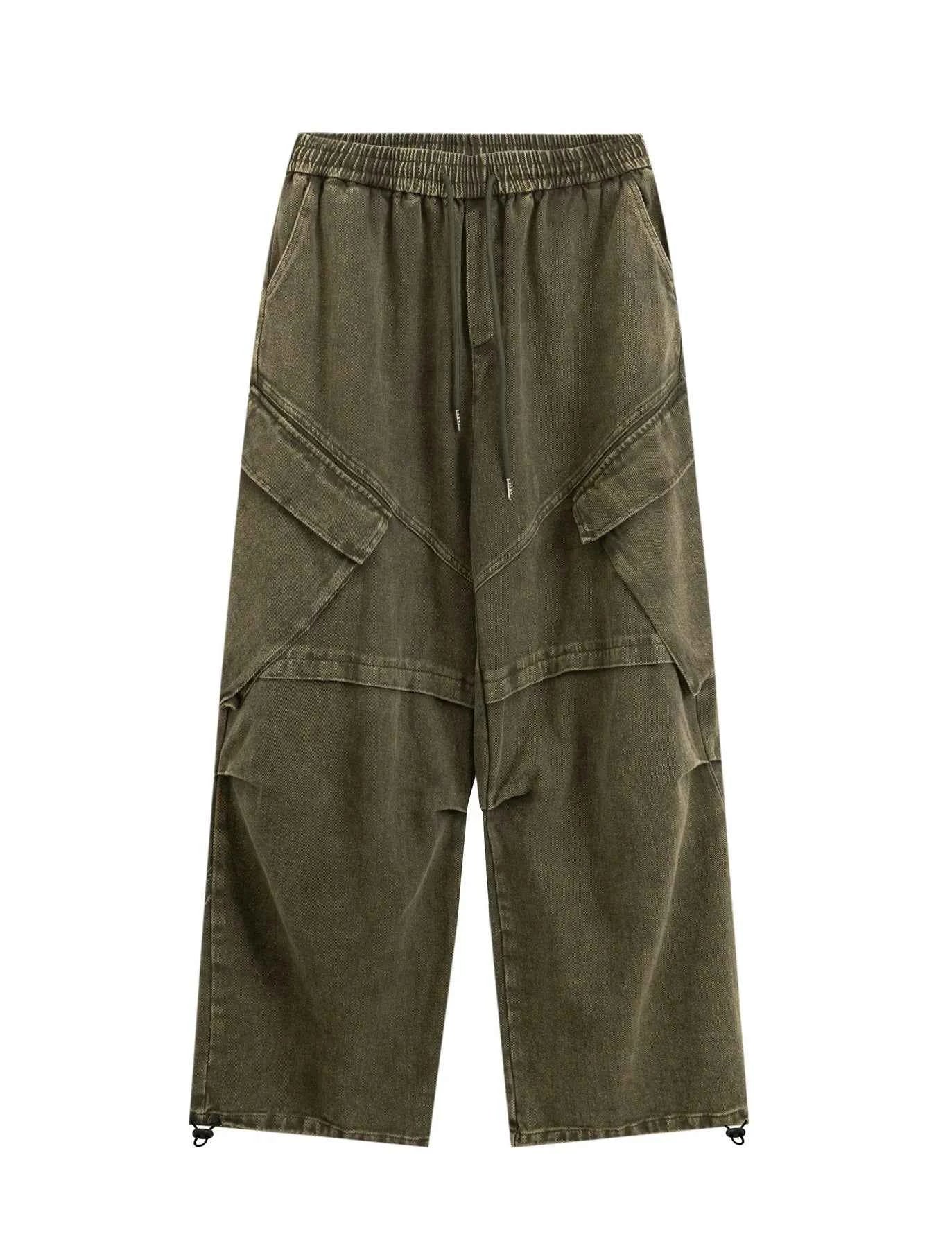 Men's Wide Leg Pants with Drawstring Waist