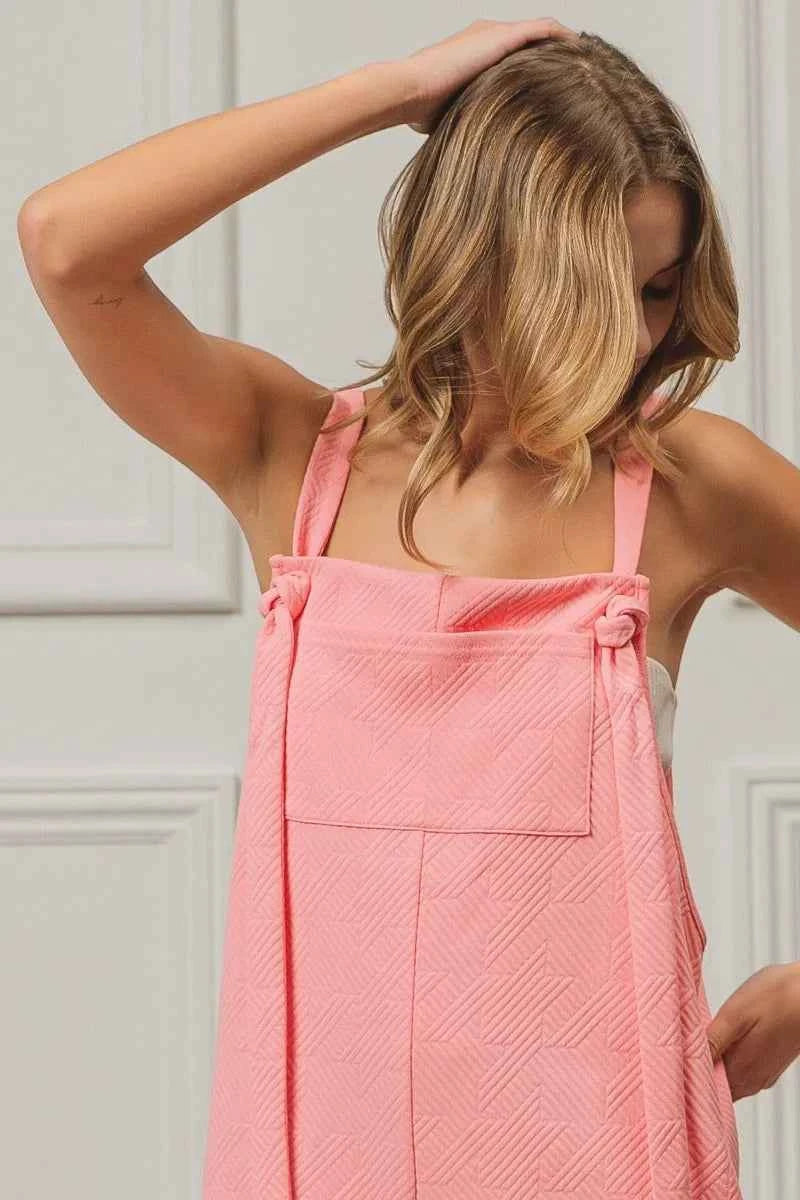 BiBi Texured Jacquard Romper with Side Pockets
