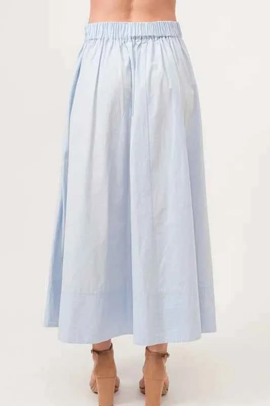 And The Why A-line Flowing Elastic Back Midi Skirt