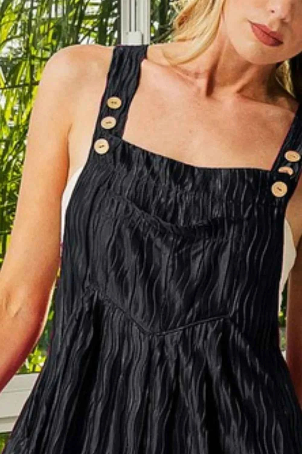BiBi Wave Pleated Wide Legs Shortalls