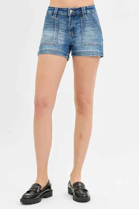 RISEN Low Rise Patched Pocket Shorts