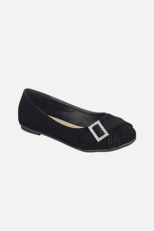 Glamorous Rhinestone Buckle Ballet Flats for All Occasions