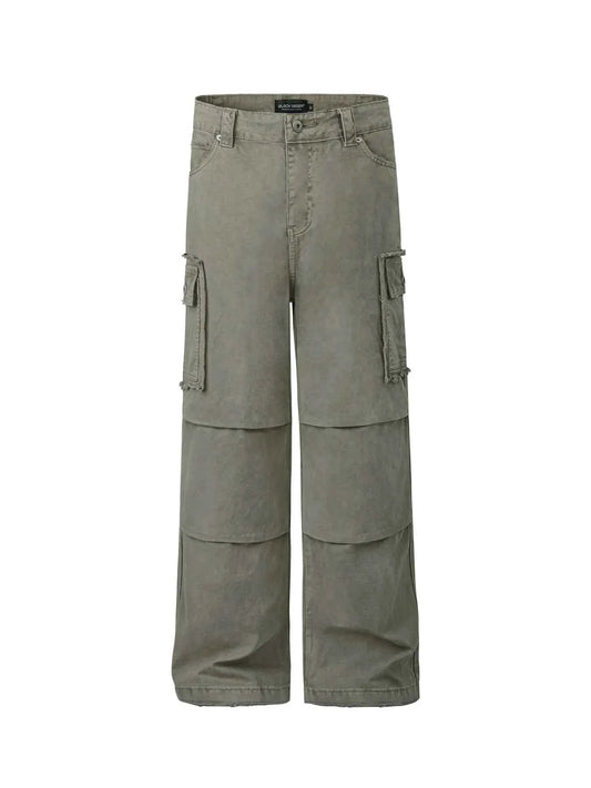 Men's Wide Leg Cargo Pants with Multi-Pockets