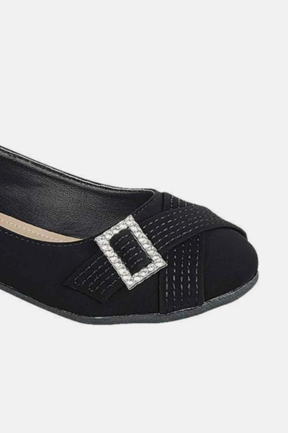 Glamorous Rhinestone Buckle Ballet Flats for All Occasions