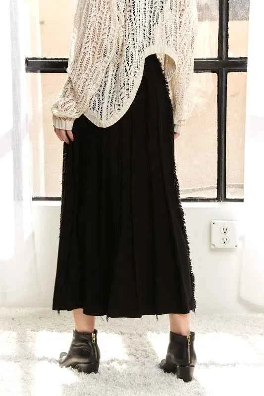 ADORA Solid Waist Tie Skirt