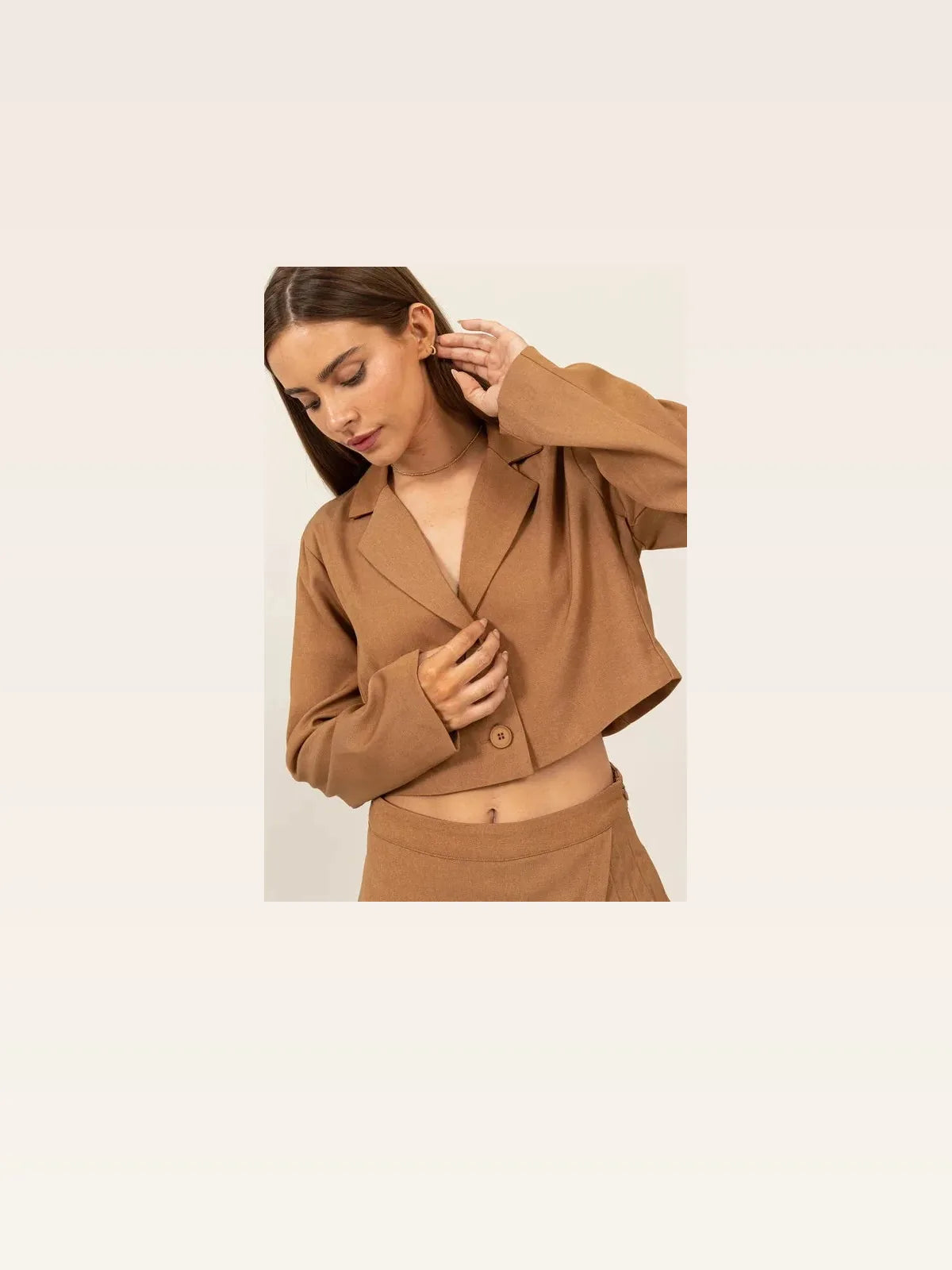 Chic Cropped Button-Down Blazer for Layered Outfits — styled showcase — Livostyle