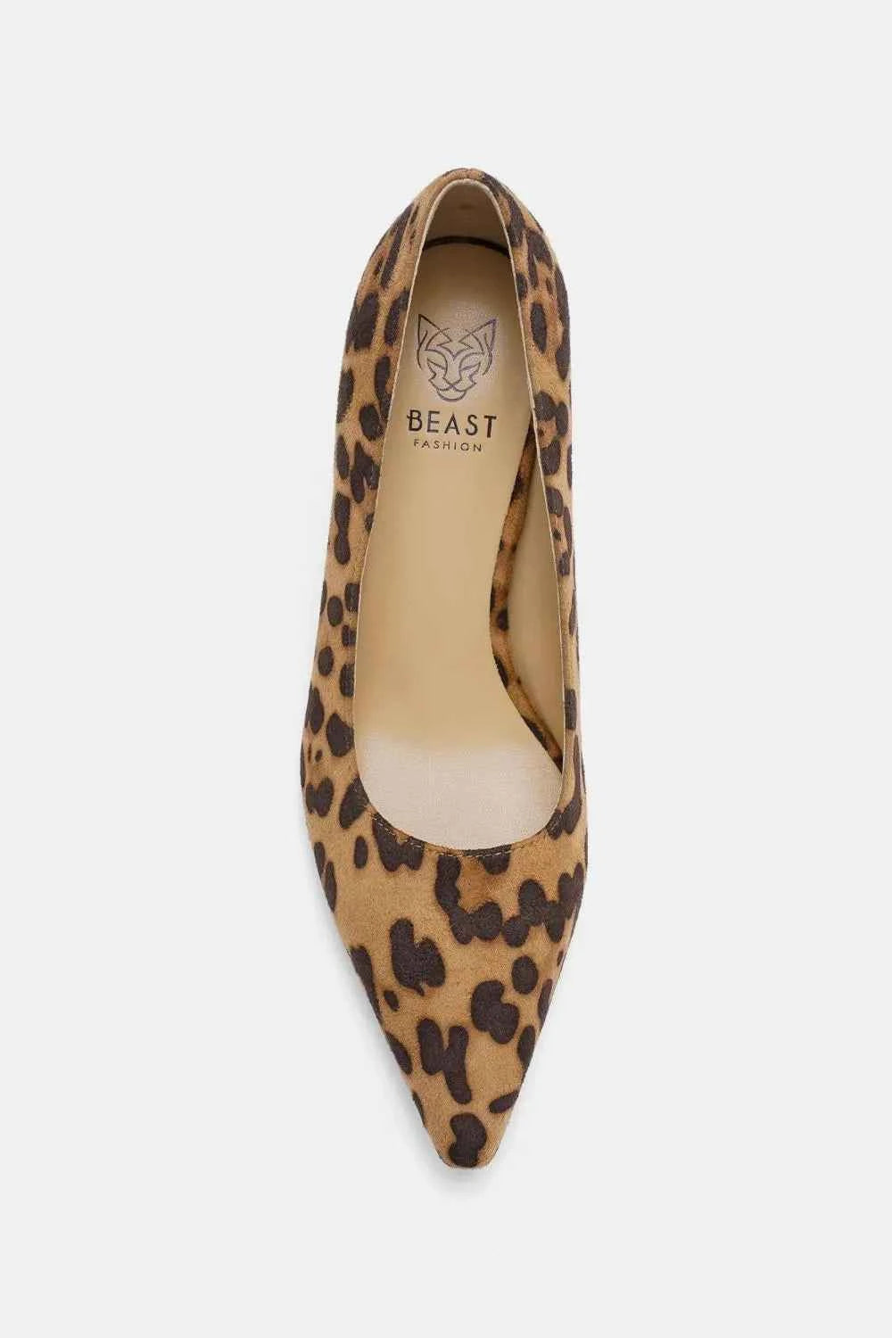Stylish Leopard Print Faux Suede Pointed Toe Pumps