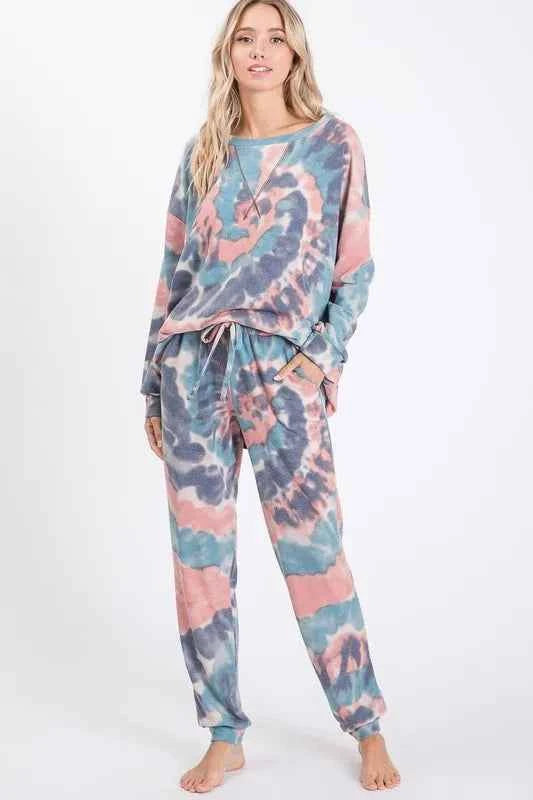 BiBi Tie Dye French Terry Casual Pants