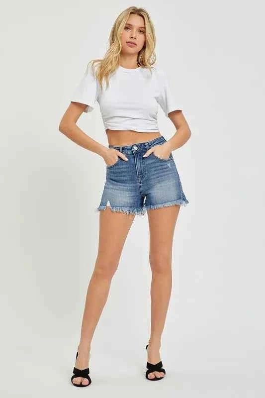 RISEN High Rise Side Slit Shorts