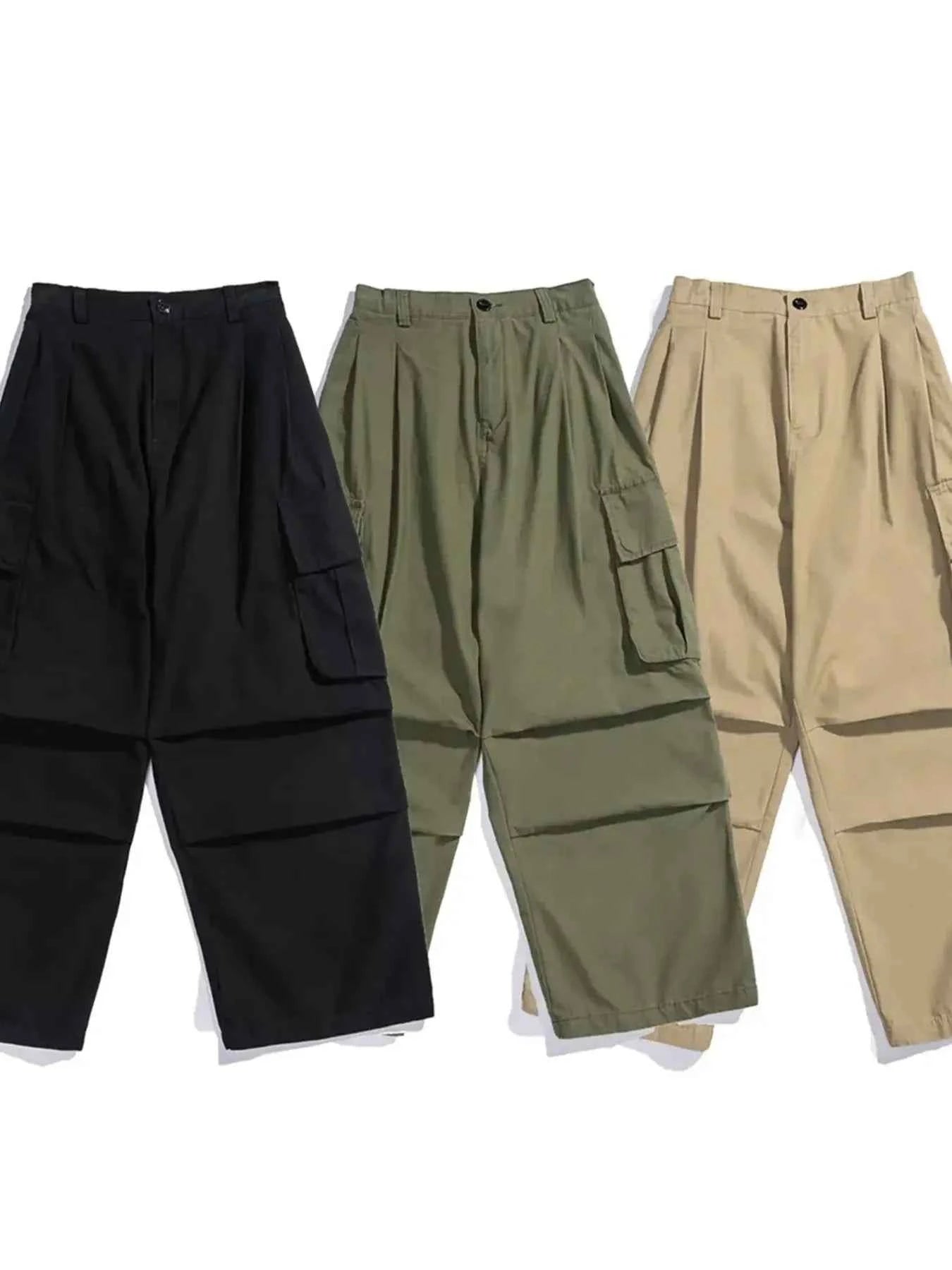 Men's Loose Fit Cargo Pants with Multiple Pockets