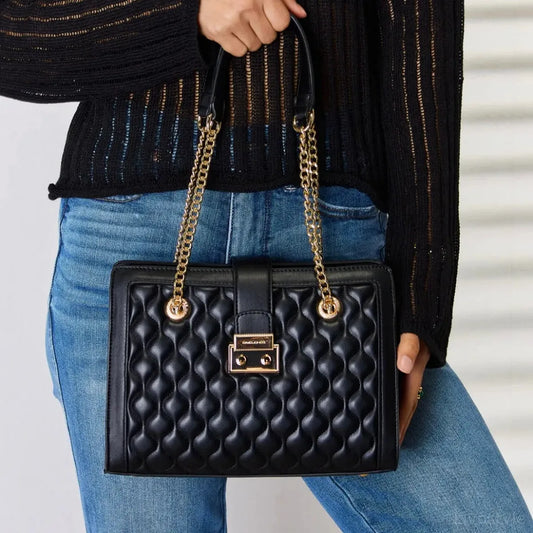 Quilted PU Leather Handbag — square view — Livostyle