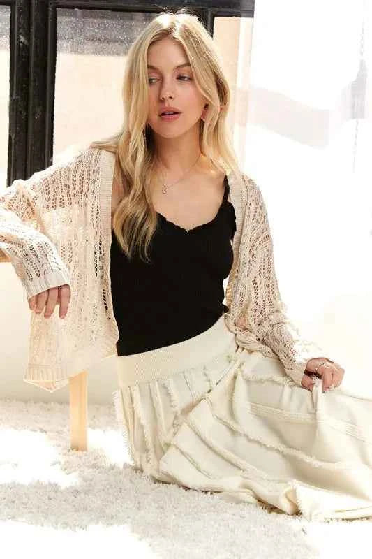 ADORA Solid Waist Tie Skirt