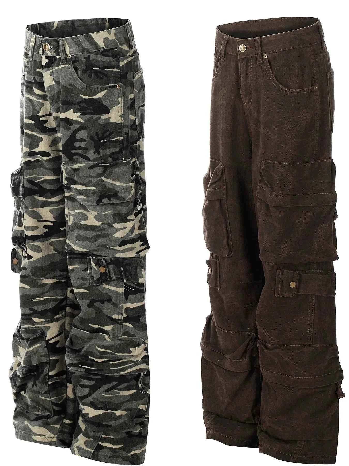 Men's Camouflage Cargo Wide Leg Pants
