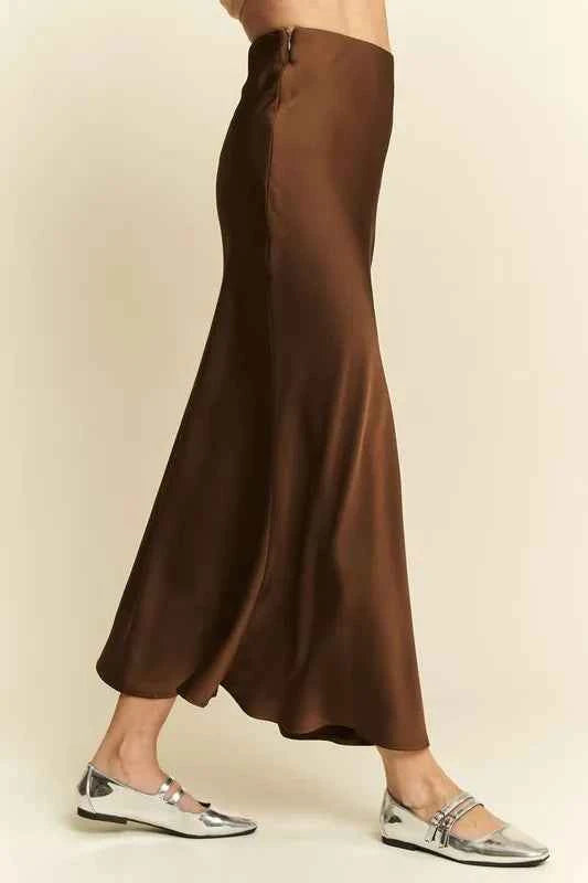 Davi & Dani High Waist Midi Skirt