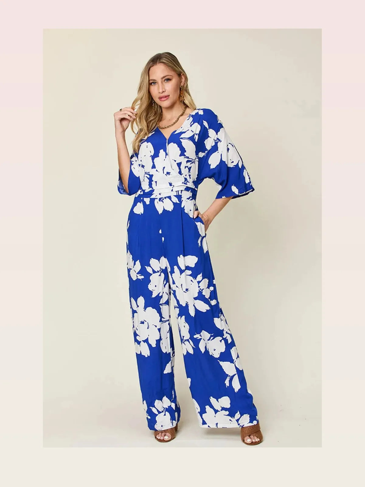 Printed Tie Back Wide Leg Jumpsuit — styled showcase — Livostyle