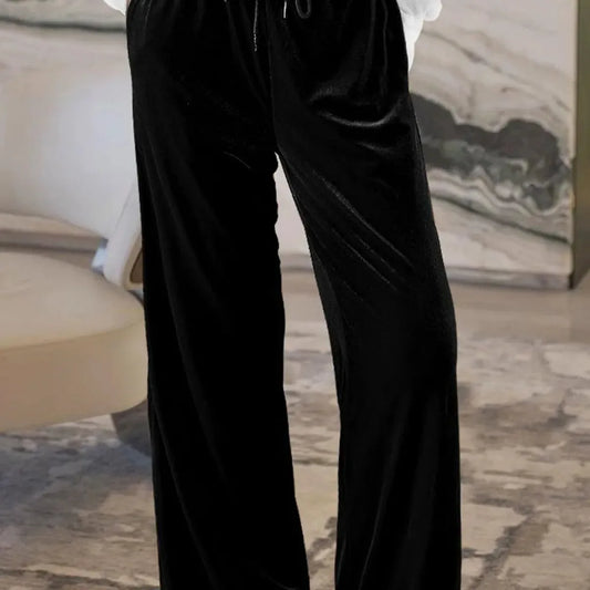 Drawstring Waist Wide Leg Active Pants — square view — Livostyle