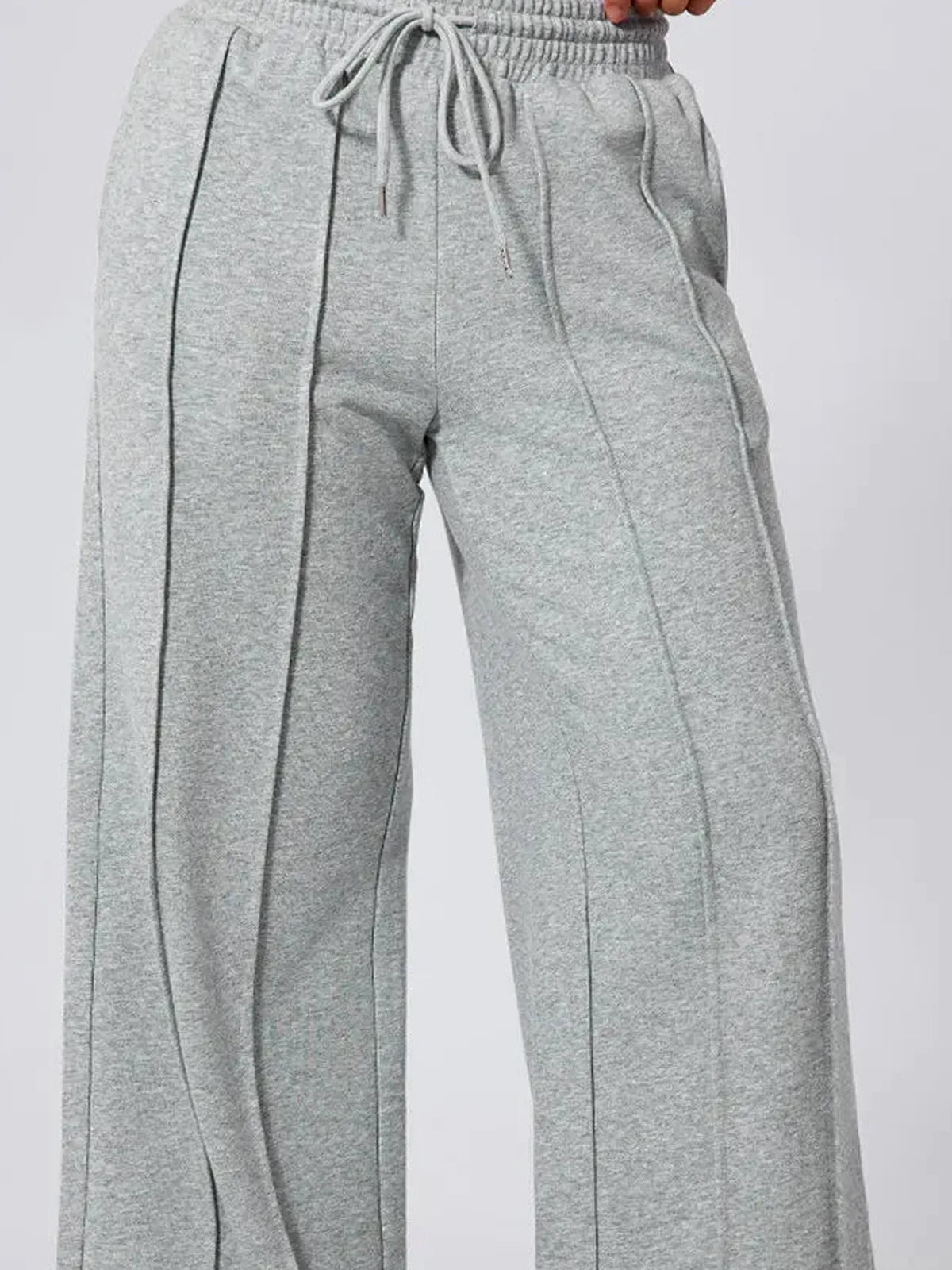 Drawstring Wide Leg Active Pants – fabric and detail close-up