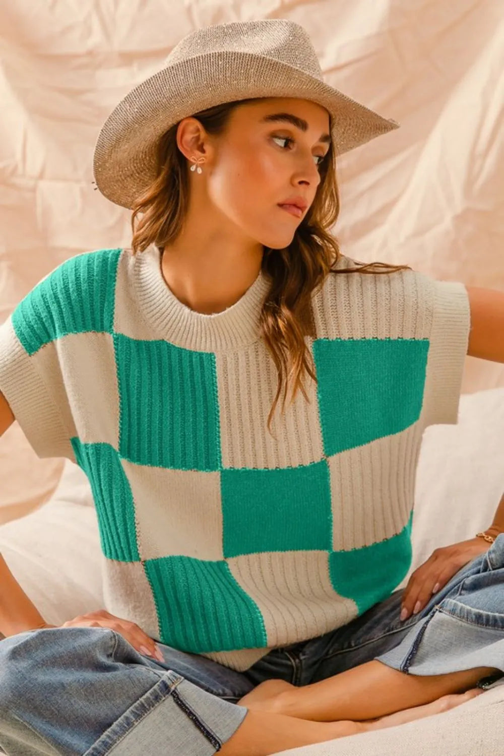 Check Plaid Casual Sweater Top — Livostyle