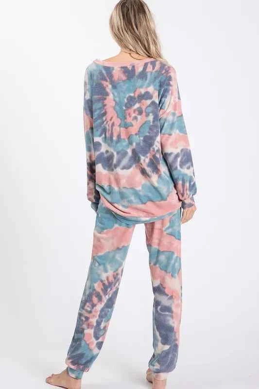 BiBi Tie Dye French Terry Casual Pants