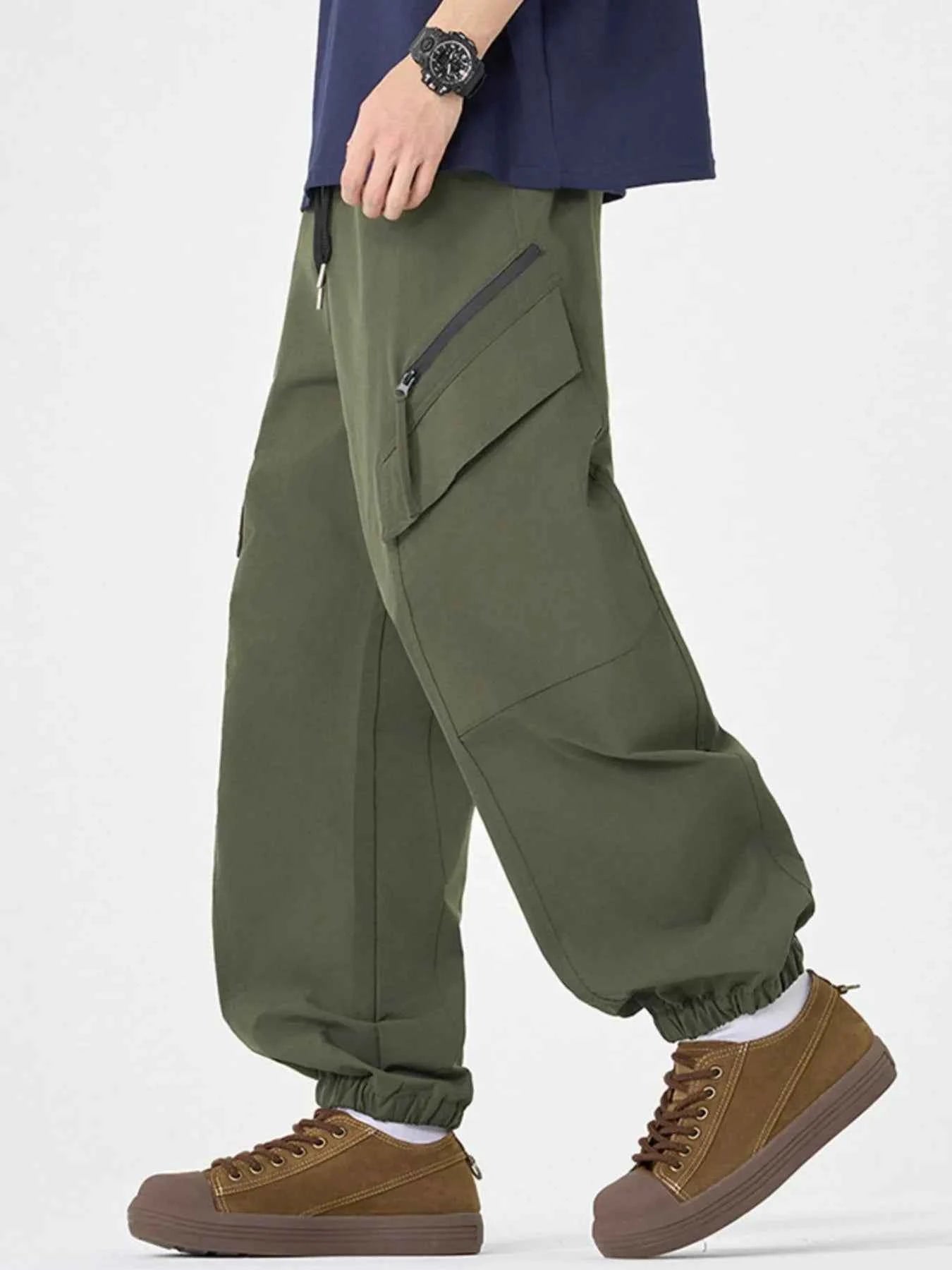 Men's Plus Size Casual Cargo Pants with Multi-Pockets
