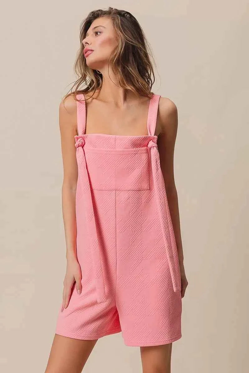 BiBi Texured Jacquard Romper with Side Pockets
