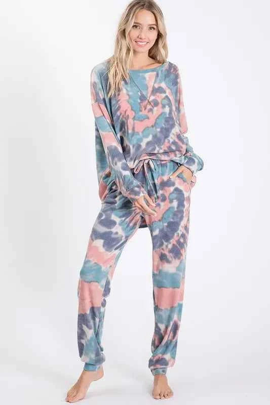 BiBi Tie Dye French Terry Casual Pants