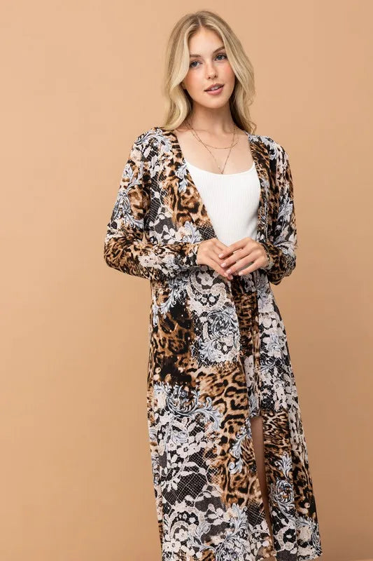 Animal Print Kimono and Shorts Set — Livostyle