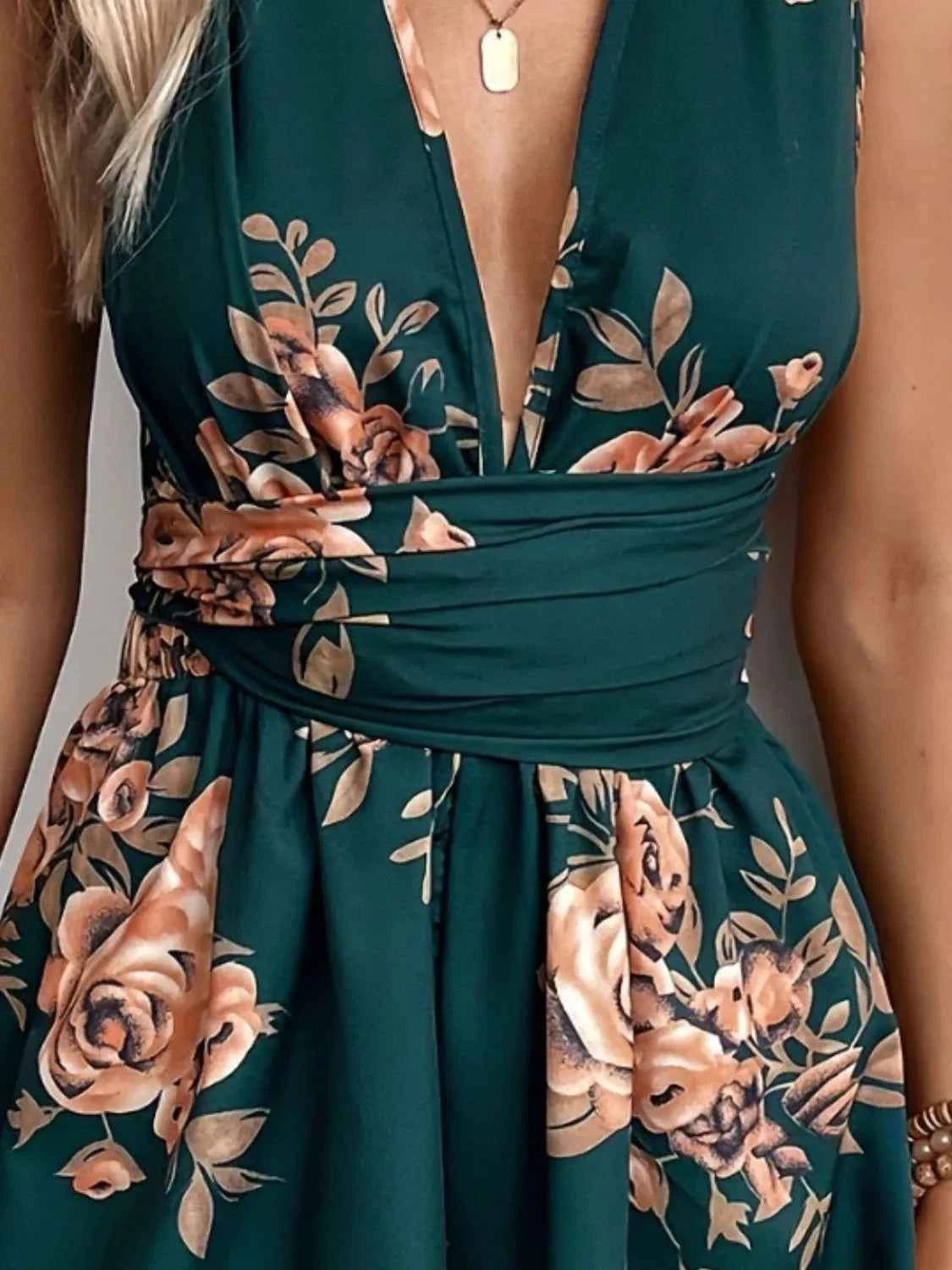 Crisscross Back Printed Romper