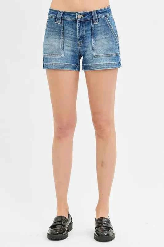 RISEN Low Rise Patched Pocket Shorts