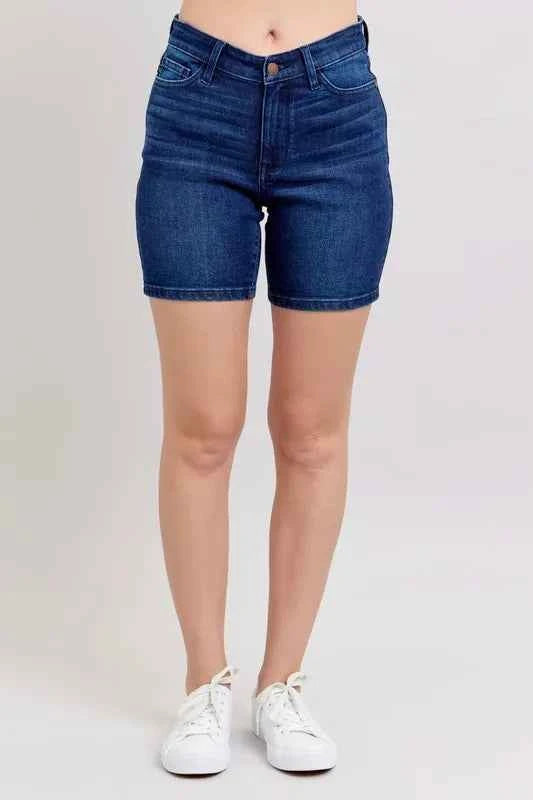 Judy Blue Full Size High Waist V-Front Bermuda Plus Size