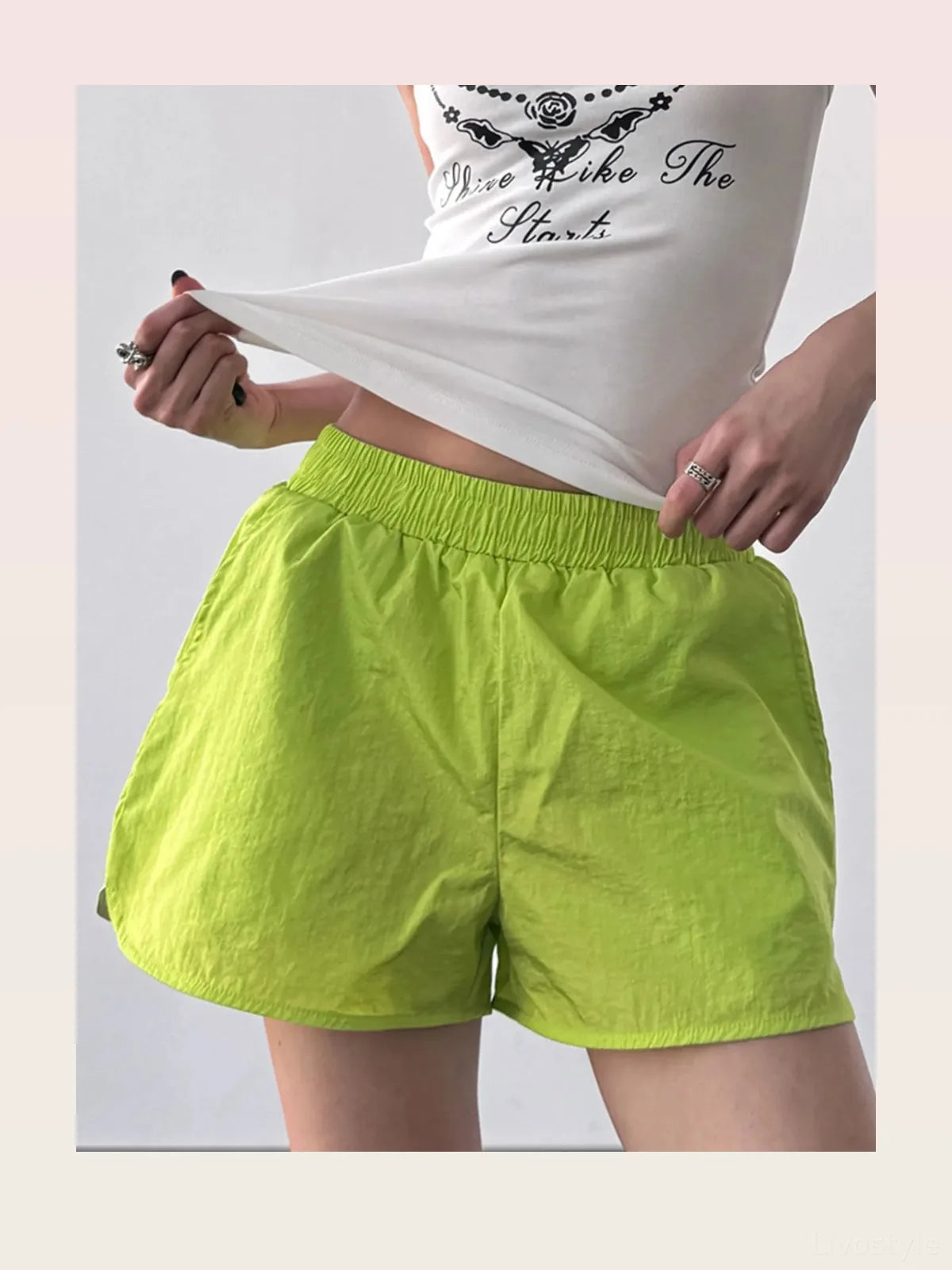 Elastic Waist Active Shorts — styled showcase — Livostyle