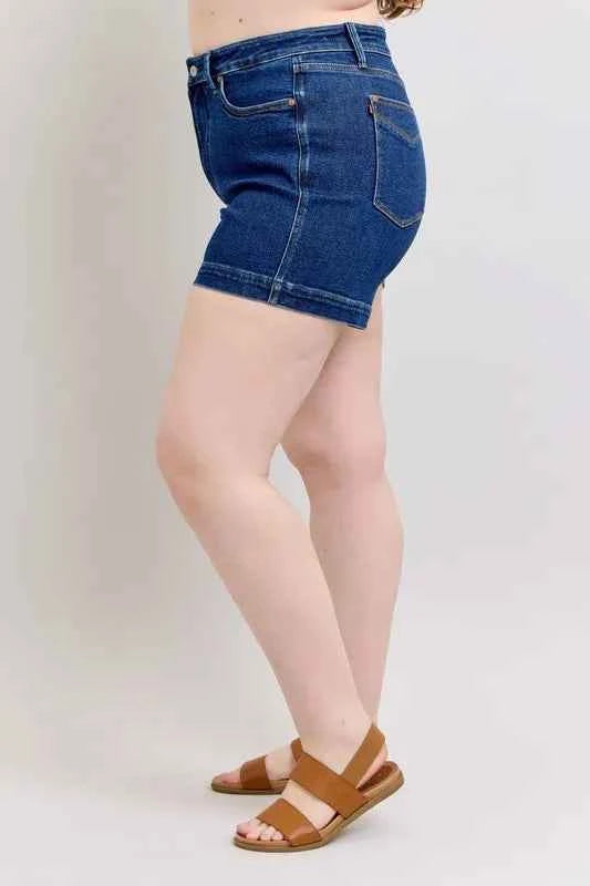 Judy Blue Full Size High Waist Tummy Control Denim Shorts Plus Size
