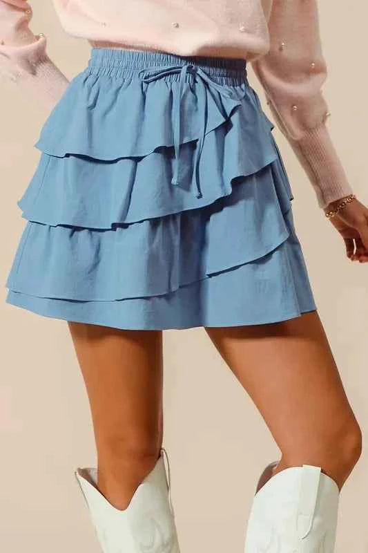 SO ME Asymmetrical Ruffled Game Day Skirt