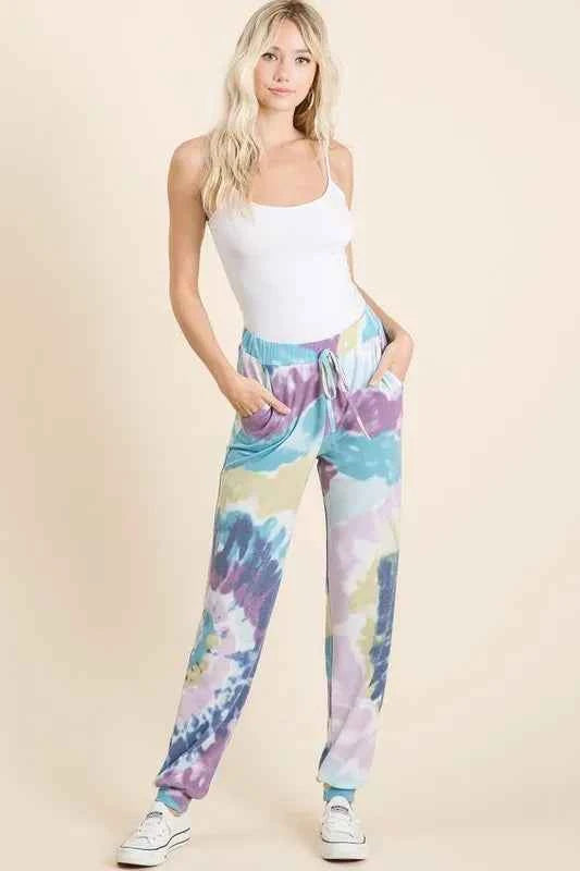 BiBi Tie Dye French Terry Casual Pants