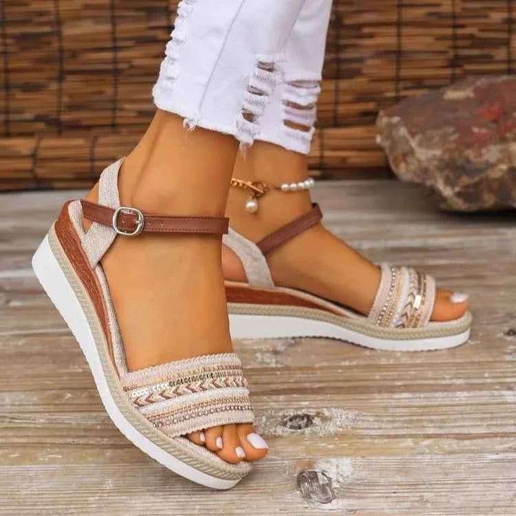 Open Toe Platform Wedge Sandals