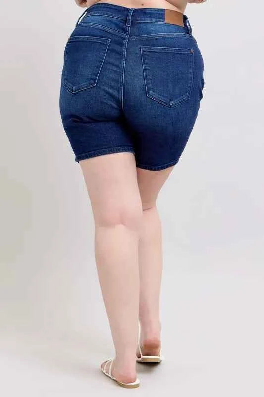 Judy Blue Full Size High Waist V-Front Bermuda Plus Size