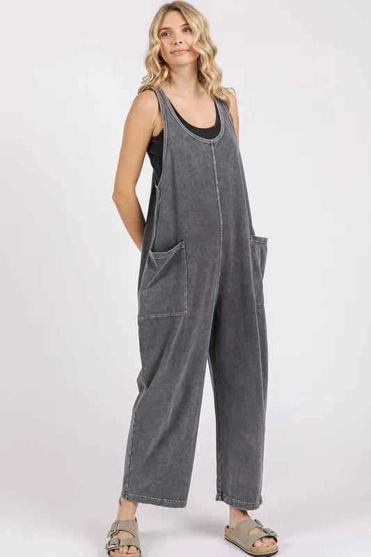 Mittoshop Scoop Neck Wide Leg Overalls