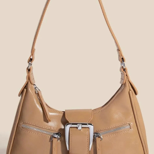 Large Buckle Triple Zipper Hand Bag — square view — Livostyle