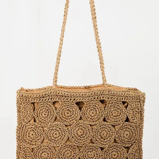Square Braided Pattern Tote Bag — square view — Livostyle